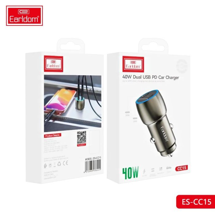 Earldom ES-CC15 40W Dual PD Car Charger