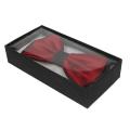 Dark Red Pattern Printed With Black Border Neck Bow Tie For Men. 