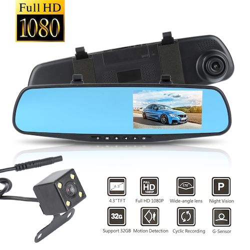 Vehicle%20Blackbox%20Dvr%20Full%20Hd%201080P%204.3%20Inch%20Car%20Rearview%20Mirror%20-%20Image%203