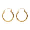 Therapy Nepal Gold Plated Medium Plain Hoops Earring For Women. 