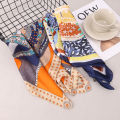 Spring and Autumn New Silk Scarf Women Retro Printed Headband Scarf Outdoor Small Soft Silky Wrap. 