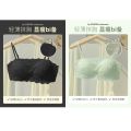AUN Women's Tube Top Underwear Summer Thin Big Breast Size Concealing Strapless Bandeau Anti-Exposure Underwired Bra. 