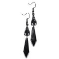 Black Bat Earrings with Red Teardrop Beads, Earrings, Gothic Jewelry, NMP. 