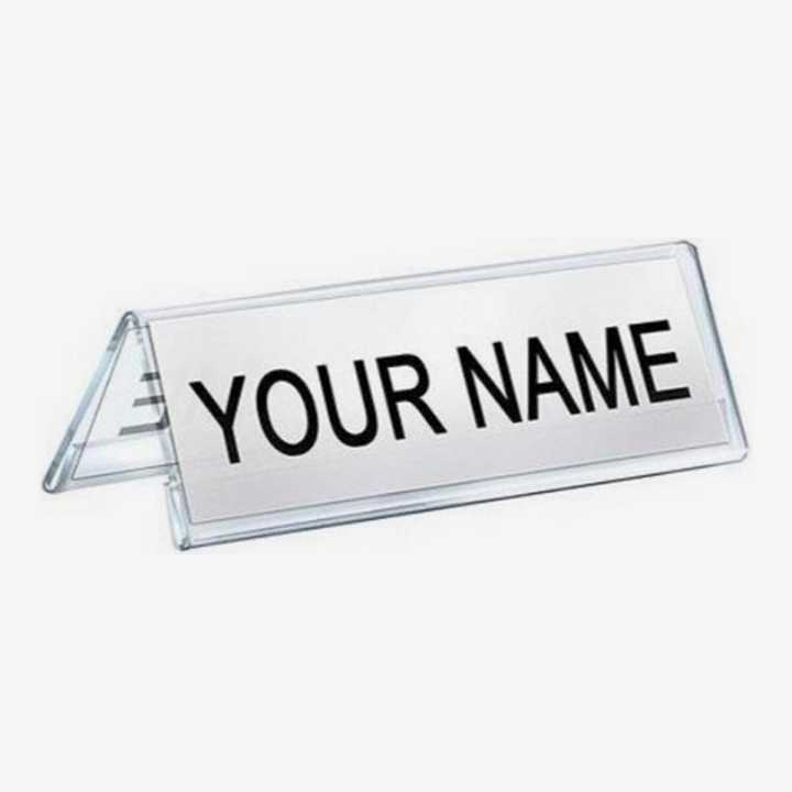 Triangular Plastic Name Plate/ Executive Name Plate/ Seminar/ Meeting Participant Name Holder, A set of Five Name Plates ( PY-034 Transparent PVC) By Mitrata)