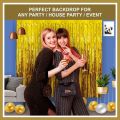 Metallic Foil Curtains for Party decoration , Selfie Booth , selfie Backdrop and Party events - Set of 3 Pcs. 