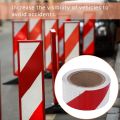 ARELENE 10m x 5cm Safety Warning Tape Reflective Tape Self adhesive Tape Reflective Strip Traffic Reflective Stickers Color: red + white. 