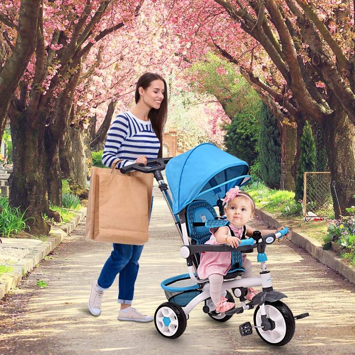 Toddler%20Tricycle,%204-in-1%20Trike%20with%20Parent%20Handle,%20Adjustable%20Canopy,%20Storage,%20Safety%20Harness,%20Baby%20Stroller%20for%2010%20Months%20to%205%20Years%20Old%20-%20Image%204