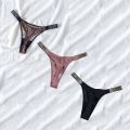 3Pcs Panties Women Thongs Rhinestones Letter Diamonds G-string Sports Thong Low Waist Shorts Briefs T-back Fitness M-XL. 