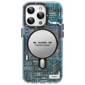 Youngkit Futuristic Magsafe Case For iPhone 15 Pro Max  Circuit Design Protective Cover. 
