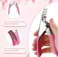 Edge Cutter Nail Clippers, Pink Nail Clipper Manicure Tool Acrylic Gel False Nail Clipper Cuticle Cutter (Adjustable Stainless Steel False Artificial Acrylic Fake Trimmer Manicure Pedicure Sharp Rustproof Blade Clip Tool For Salon Home Art). 