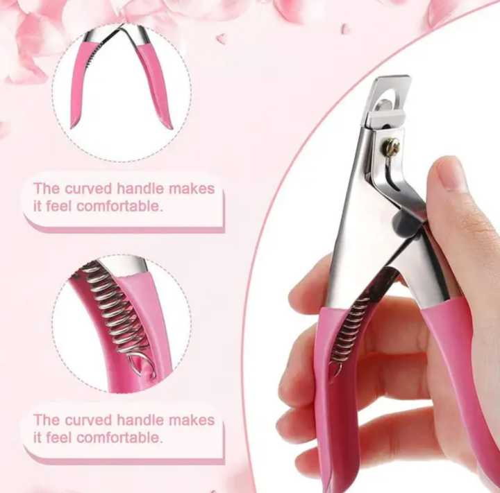 Edge Cutter Nail Clippers, Pink Nail Clipper Manicure Tool Acrylic Gel False Nail Clipper Cuticle Cutter (Adjustable Stainless Steel False Artificial Acrylic Fake Trimmer Manicure Pedicure Sharp Rustproof Blade Clip Tool For Salon Home Art)