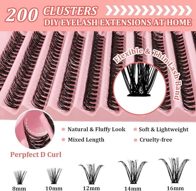 DIY%20Lash%20Extension%20Kit,%20Individual%20Lashes%20with%20Lash%20Glue%20Bond%20and%20Seal,%20200%20Cluster%20Lashes%208~16mm%20Natural%20Look%20Lash%20Clusters%20False%20Eyelash%20Extension%20Kit%20(40D%20KIT)%20-%20Image%202