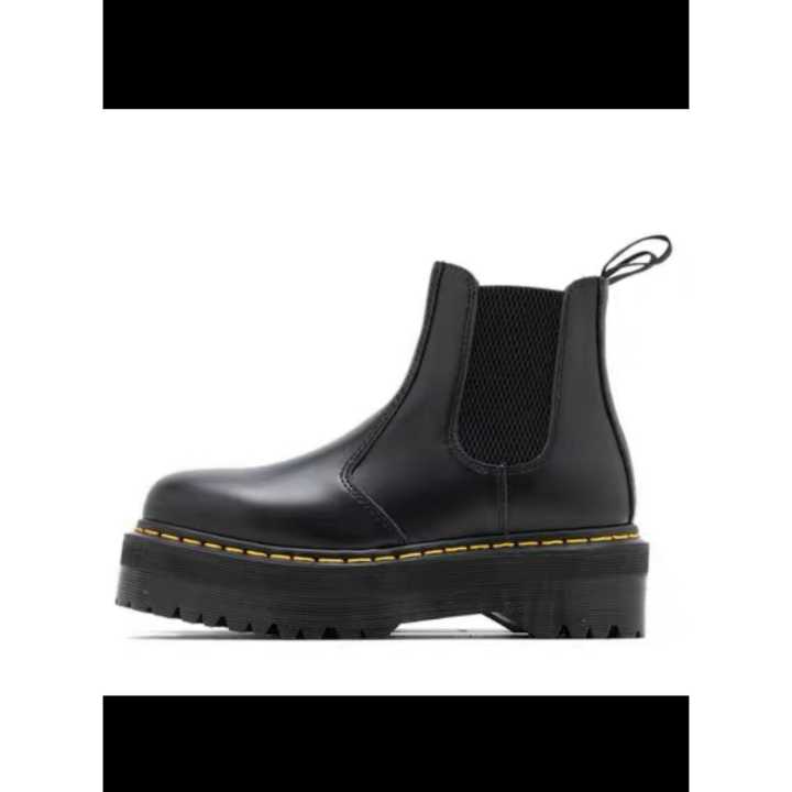 Black Smooth Martin Double Sole Chelsea Boot For Women