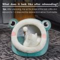 Cute Comfort Cat Dog Bed Plush Green Frog Pet House Cave Design Warm Sleeping Nest Bed For Puppy Kitten. 