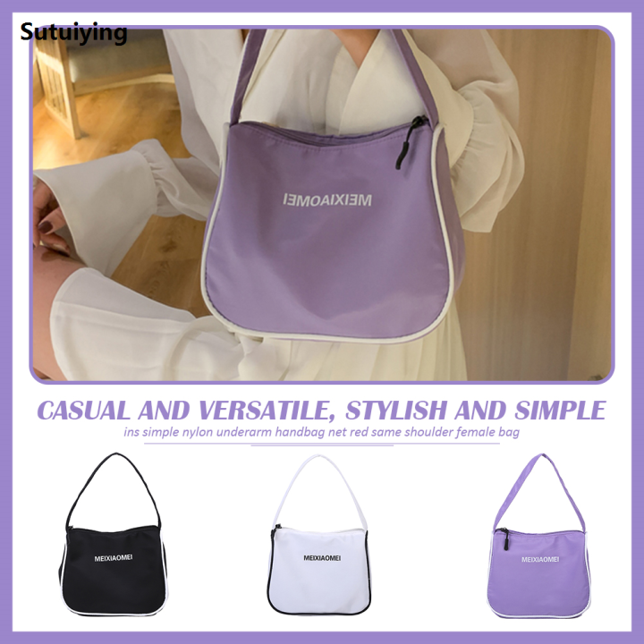 Sutuiying%20Fashion%20Handbag%20Classic%20Texture%20Delicate%20Creative%20Chic%20Women%20Hot%20Selling%20Vintage%20Simple%20Nylon%20Totes%20Ladies%20Travel%20Shoulder%20Bags%20-%20Image%203
