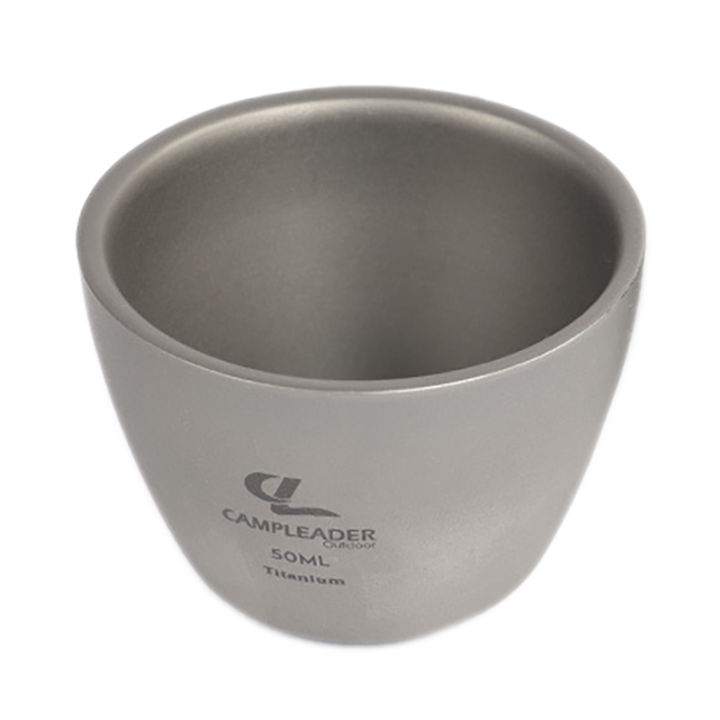 50Ml Outdoor Portable Titanium Tea Cup Titanium Wine Cup Small Tea Cup for Camping Hiking