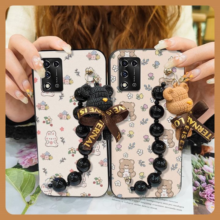 silicone%20Dirt-resistant%20Phone%20Case%20For%20ZTE%20Libero%205G%20ii/A103ZT%20Anti-knock%20Bear%20bracelet%20cute%20Black%20pearl%20pendant%20Cartoon%20-%20Image%207