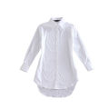 White shirt women's mid-length han fan bf style shirt sexy pajamas loose long sleeve sun protection cardigan top shirt dress. 