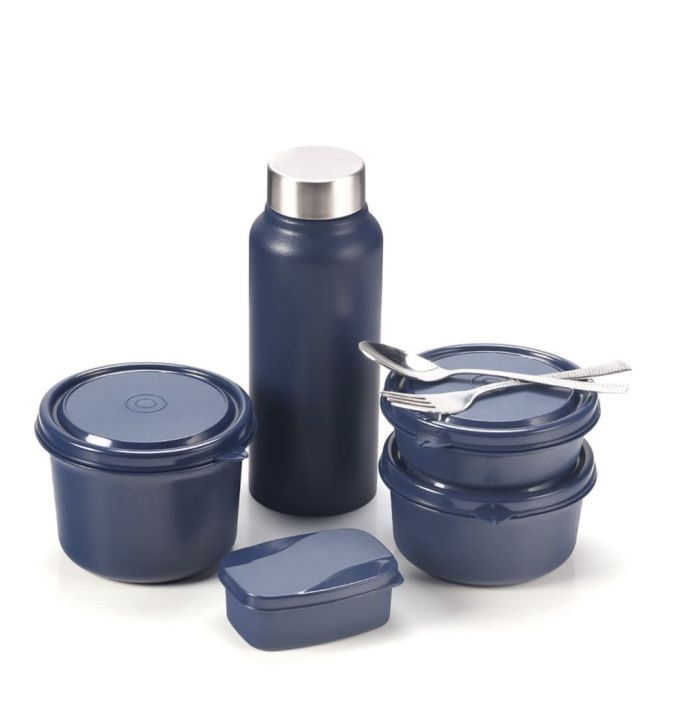 Oliveware%20Teso%20Pro%20Lunch%20Box%20With%20Three%20Stainless%20Steel%20Containers%20,Steel%20Spoon%20And%20%20Fork,%20Insulated%20Fabric%20Bag%20,Microwave%20Safe%20-%20Image%206