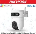 EZVIZ H9C 3K(5MP+5MP) Dual-Lens Pan & Tilt 4G,Wi-Fi/Wired CCTV Camera(SD Card Not Included). 