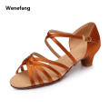 Wenefang Girl Latin Dance Shoes Women's High Heels Satin Ballroom Party Luxury Modern Salsa Professional Dance Shoes Soft Sole Ladies 3cm/4cm. 