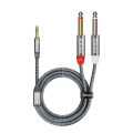 3.5 to Double 6.35 Jack Cable Aux Male to 6.5mm Mono 3.5mm TRS to Dual 6.35mm Y-Splitter Adapter Audio Cable for Mixer Amplifier. 