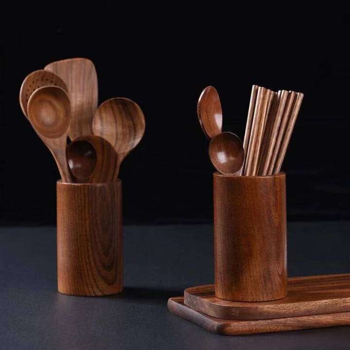 Wooden%20Cylinder%20Tableware%20Drainage%20Chopstick%20Rack%20Kitchen%20Storage%20Container%20Bamboo%20Restaurant%20Supplies%20-%20Image%203