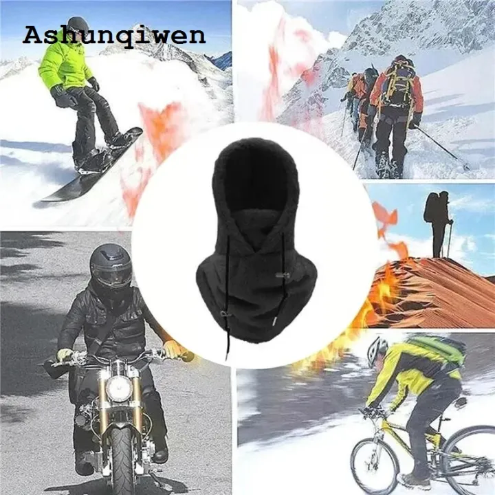 Ashunqiwen%20Thermal%20Sherpa%20Fleece%20Hood%20Ski%20Mask%20Winter%20Balaclava%20for%20Cold%20Weather%20Clearance%20Windproof%20Adjustable%20Warm%20Hood%20Cover%20Hats%20Scarf%20-%20Image%206