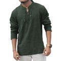 Cotton Full Sleeves Lace - Up Summer Shirt For Men - Multicolor | Fashion Cotton Laced Up Summer Shirts For Men. 