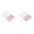fasdaga 200Pcs Rose Gold Push Pins ThumbTacks Transparent Plastic Round Map Tacks. 