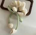 BLUE BELL=Tulip Flower Fringe Hair Ties Ribbons Scrunchie Hair Tie  Hair Band Accessories. 