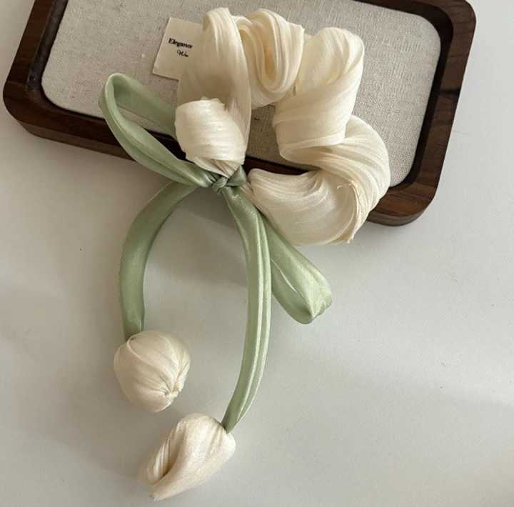 BLUE%20BELL=Tulip%20Flower%20Fringe%20Hair%20Ties%20Ribbons%20Scrunchie%20Hair%20Tie%20%20Hair%20Band%20Accessories%20-%20Image%204