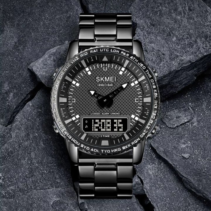 SKMEI%201898%20Men's%20Outdoor%20Watch%20Multifunction%20Stainless%20Steel%20W/%203%20Time%20-%20Image%203