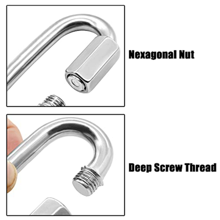 12%20PCS%20Quick%20Link%205/32%20Inch%20Heavy%20Duty%20Carabiner%20D%20Shape%20Chain%20Links%20Silver%20Quick%20Link%20for%20Camping%20Hiking%20Outdoor%20Equipment%20Locking%20-%20Image%205