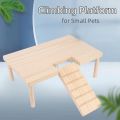 New Hamster Wooden Ladder Platform DIY Stairs Toy Durable Jumping Board Cage Accessories Easy to Install Playground for Small Pets. 