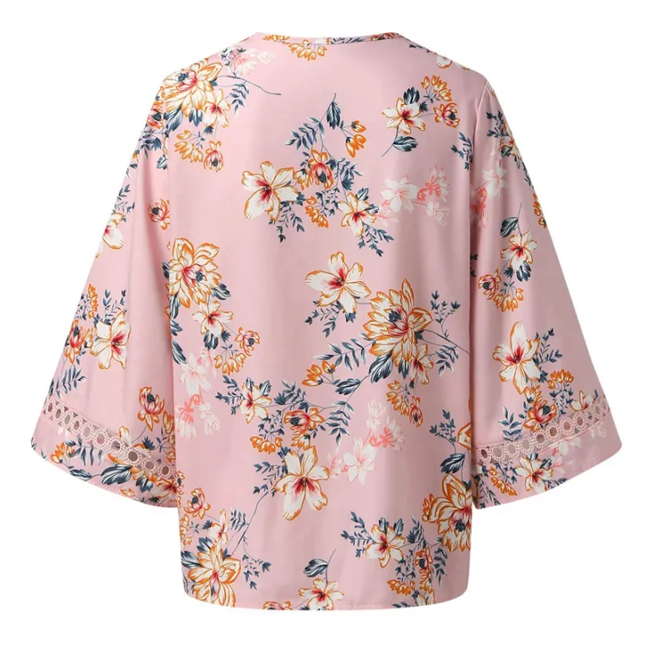 3/4%20Length%20Sleeve%20Womens%20Tops%20Pink%20XXL%20-%20Image%206