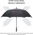 Large Golf Umbrella Windproof Extra Large, Automatic Open Double Canopy Vented Oversized Adult Umbrella for Rain and Wind. 