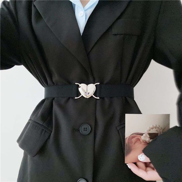 Exquisite High Quality Girl For Woman Love Heart Buckle Thin Belts Elastic Belts Waist Accessories Waistband