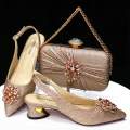 HAQ1 Shoe Bag Italian Suit Nigerian Decoration Women's Shoes New Arrival New Doershow Matching Bag Set Purple Shoe Bag Set-26. 