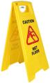 Yellow Plastic Caution Wet Floor Sign Standing Board. 