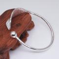 New Elegant Ladies Leaves 925 Sterling Silver Opening Bracelet Bangle for women. 