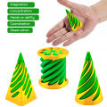 Aomeidaju Anxiety Relief Spiral Toy 3d Printed Spiral Cone Pyramid Fidget Toy Set for Stress Relief Educational Mini Figurine for Kids Adults. 