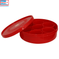 Bagmati Red Plastic Spice Round Box. 