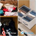 Clothes Organizer Drawer,Closet Dividers Box For Clothes Storage , 7 Compartments Foldable Drawer Organizer with Handles, Fabric Closet and Storage Basket for T-shirts, Jeans, Underwear,Grey(7 Grid). 