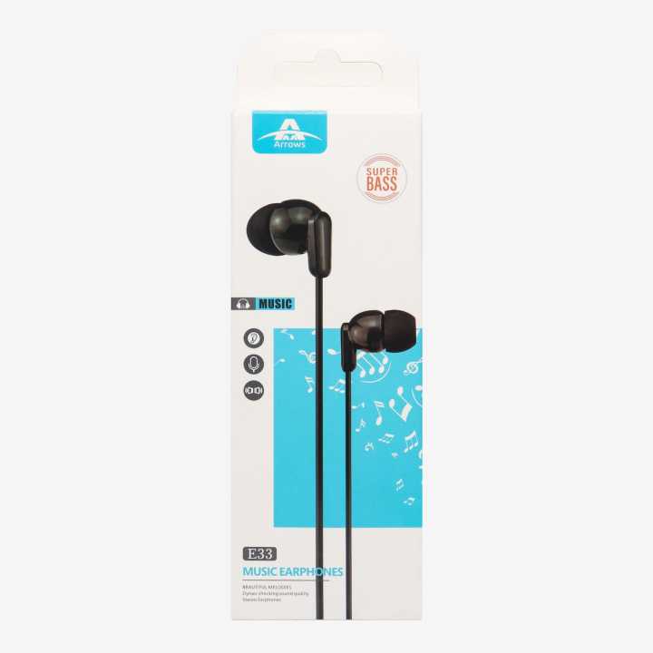 Arrows Super Bass E33 Music Stereo Wired Earphone