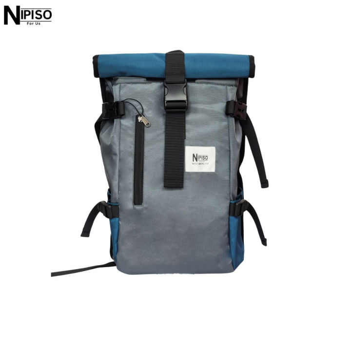 Nipiso's Ghost Bagpack Black Roll Up Bagpack, Rolling Bagpack