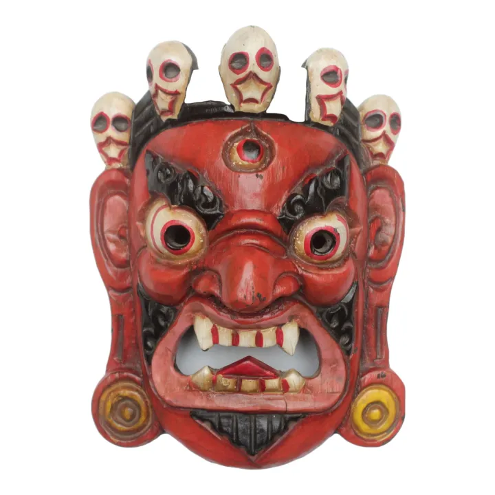 Hawar Mask Orange Wooden Bhairav Mask | Daraz.com.np