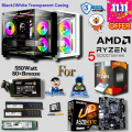 Transparent Gaming PC Full Setup with Ryzen 5 5600GT, 256/512GB NVMe M.2 SSD, 500Watt PSU, 8/16GB 3200Mhz DDR4 RAM. 