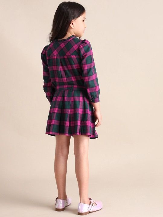 U.S.%20Polo%20Assn.%20Kids%20Girls%20Checked%20Pure%20Cotton%20Pleated%20Skirt%20-%20Image%203