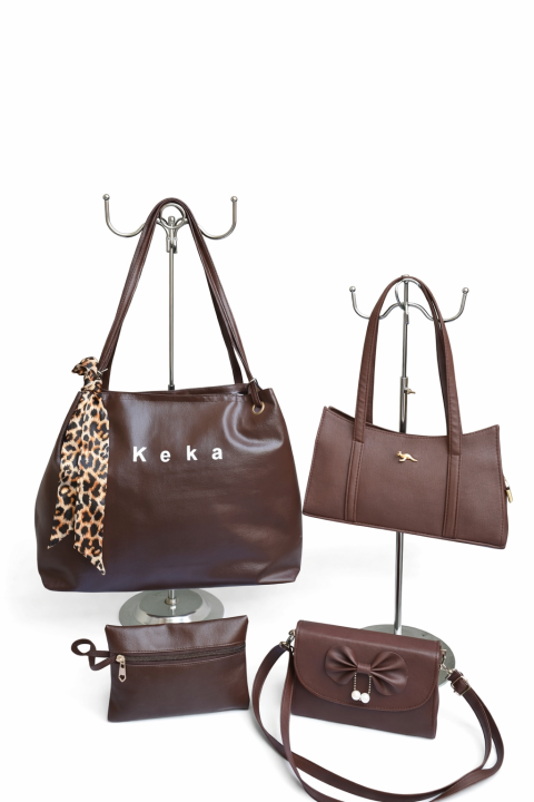 Premium 4-Piece Handbag Combo Set for Women | Tote, Shoulder Bag, Sling Bag & Pouch